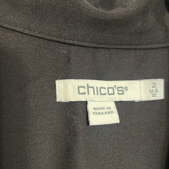 Women’s size 12 black Chico’s button up shirt - Picture 2 of 8